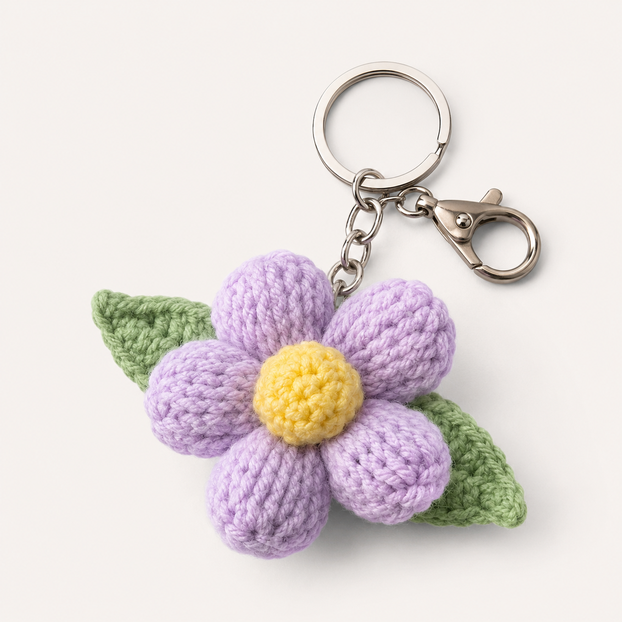 Crochet flower keychain