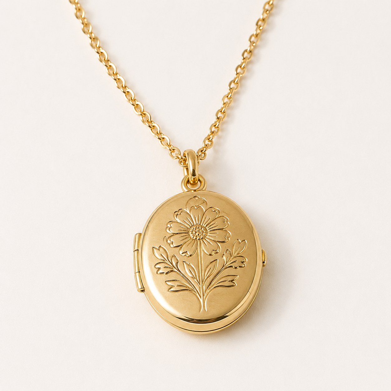 Gold locket necklace